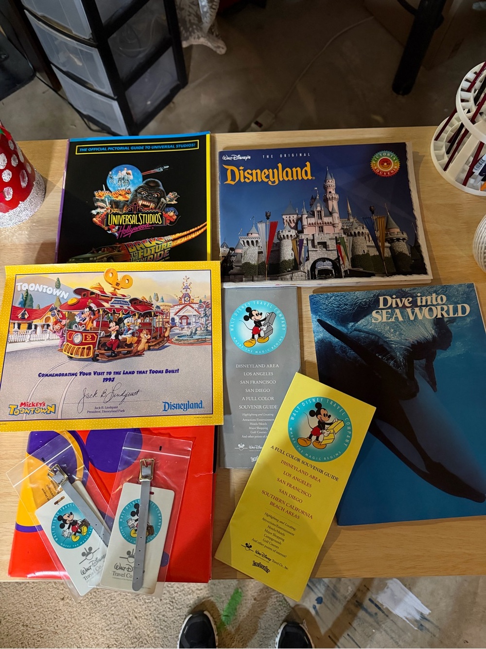 Vintage Disneyland & Theme Park Souvenir Lot - Mickey Artwork Signed by Jack
